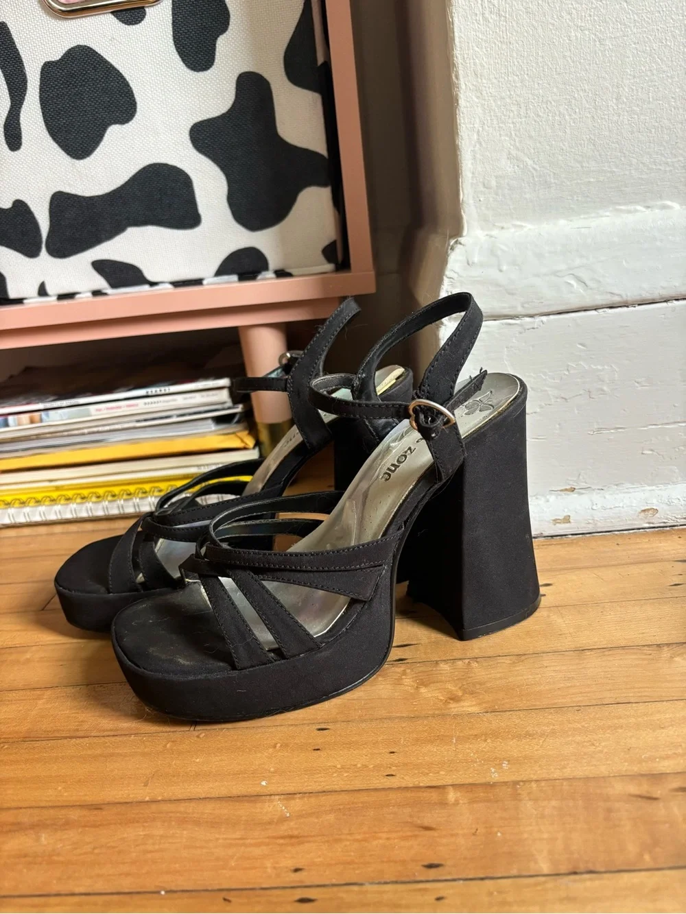 Vintage Y2K Club Zone Chunky Heel Platforms
